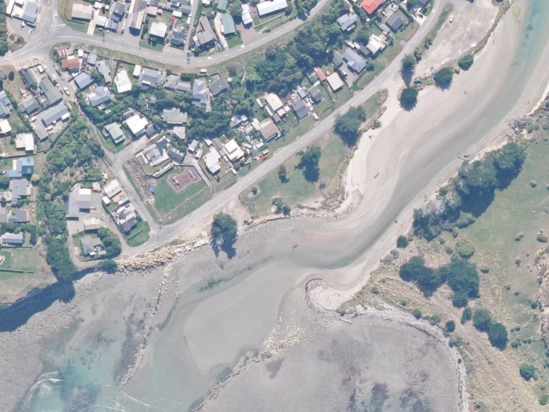 aerial view of Motunau Beach Parade Reserve and the ground around it