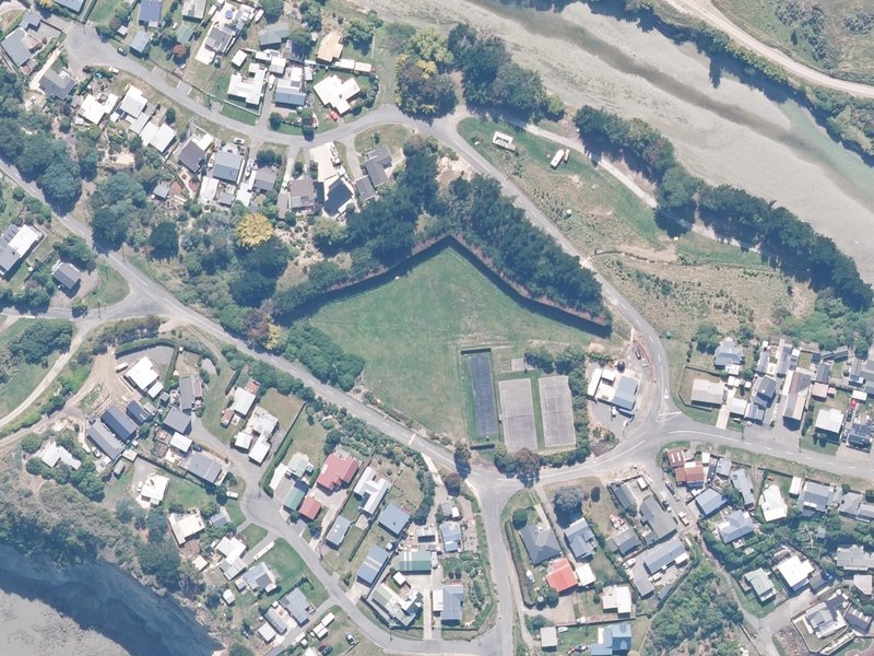 aerial view of Motunau Recreation Reserve and the ground around it