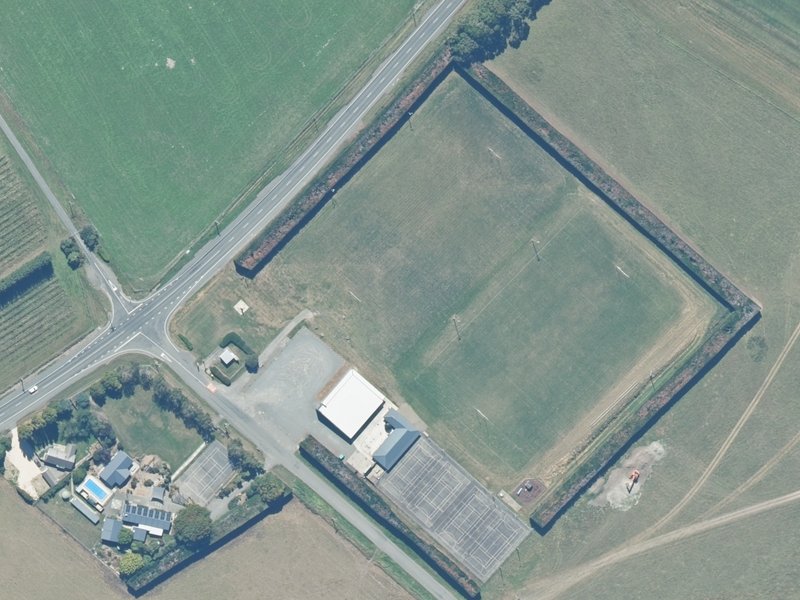 aerial view of Omihi Reserve and the ground around it