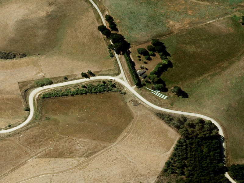 aerial view of Taiko War Memorial and the ground around it