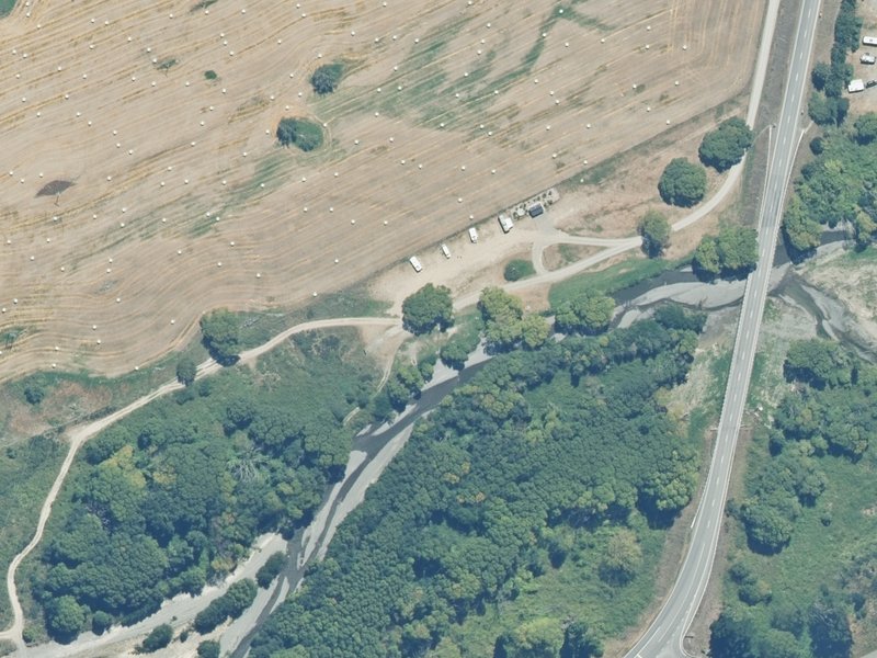 aerial view of Hanmer River Reserve and the ground around it