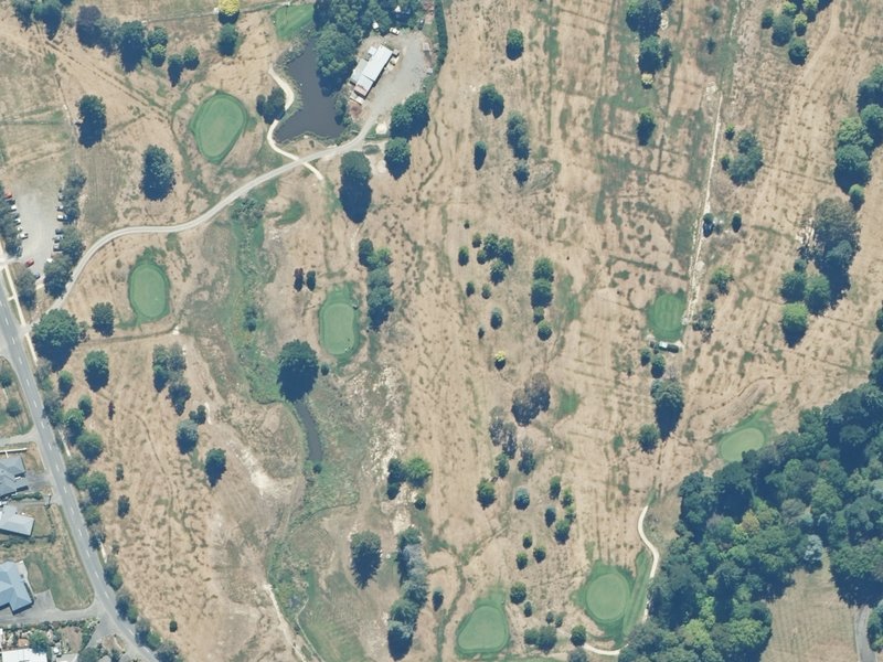 aerial view of Hanmer Sports Reserve and the ground around it