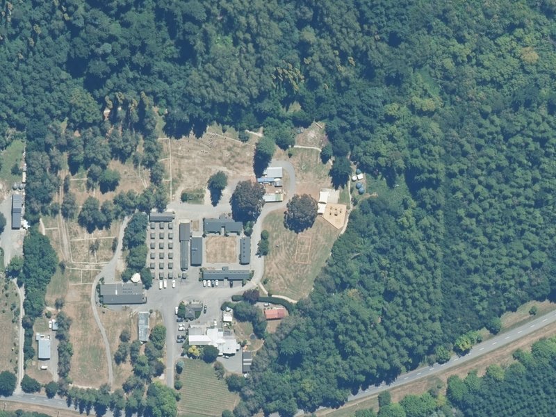 aerial view of Hanmer Springs Forest Camp Reserve and the ground around it