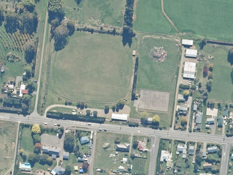 aerial view of Waikari Recreation Reserve and the ground around it