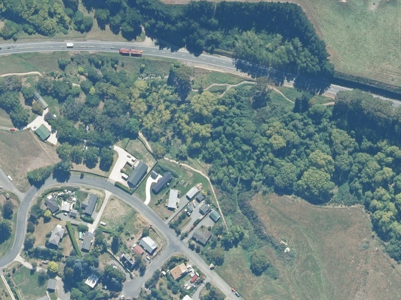 aerial view of Ti Papa Stream Reserve and the ground around it