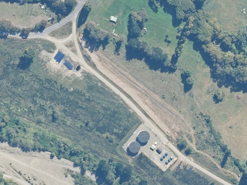 aerial view of Kowai River Road Plantation Reserve and the ground around it