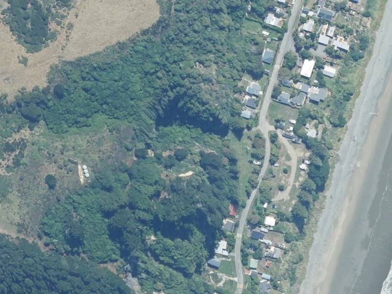 aerial view of Gore Bay Camping Ground and the ground around it