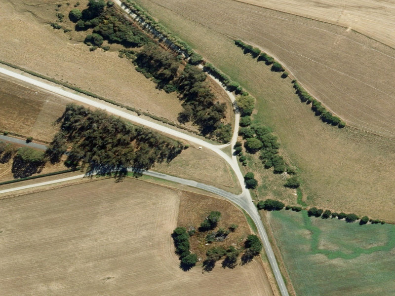 aerial view of Waitohi War Memorial and the ground around it