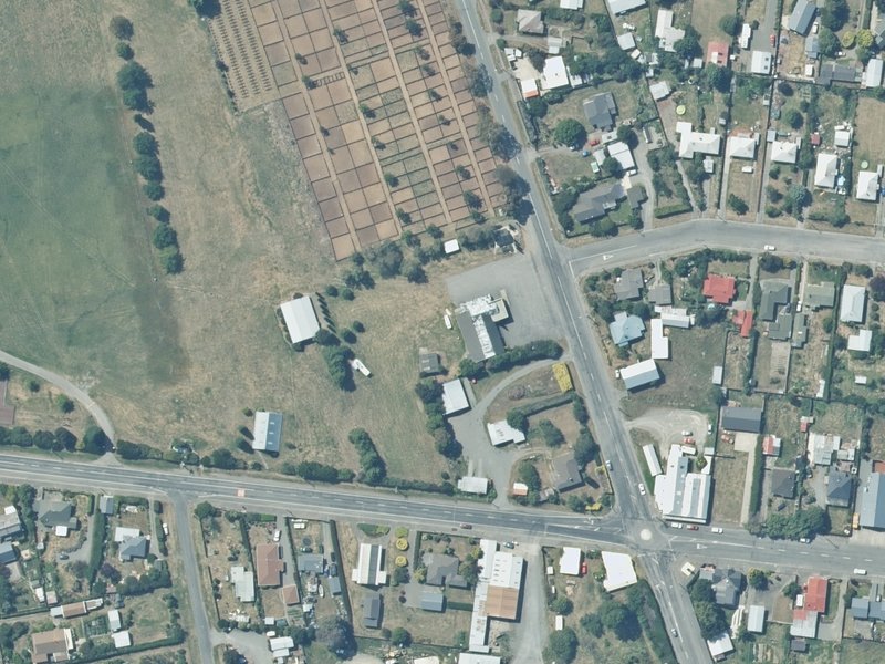 aerial view of Hawarden Community War Memorial Hall and the ground around it