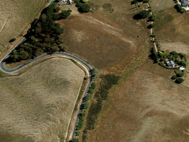 aerial view of Cave War Memorial and the ground around it