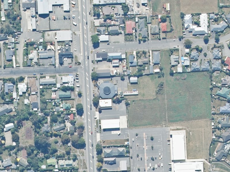 aerial view of Hurunui Memorial Library and the ground around it