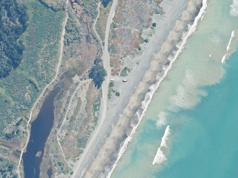 aerial view of Amberley Beach Reserves and the ground around it