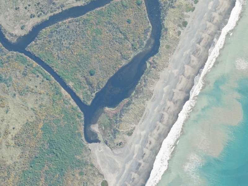 aerial view of Amberley Beach Reserves and the ground around it
