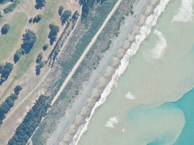 aerial view of Amberley Beach Reserves and the ground around it