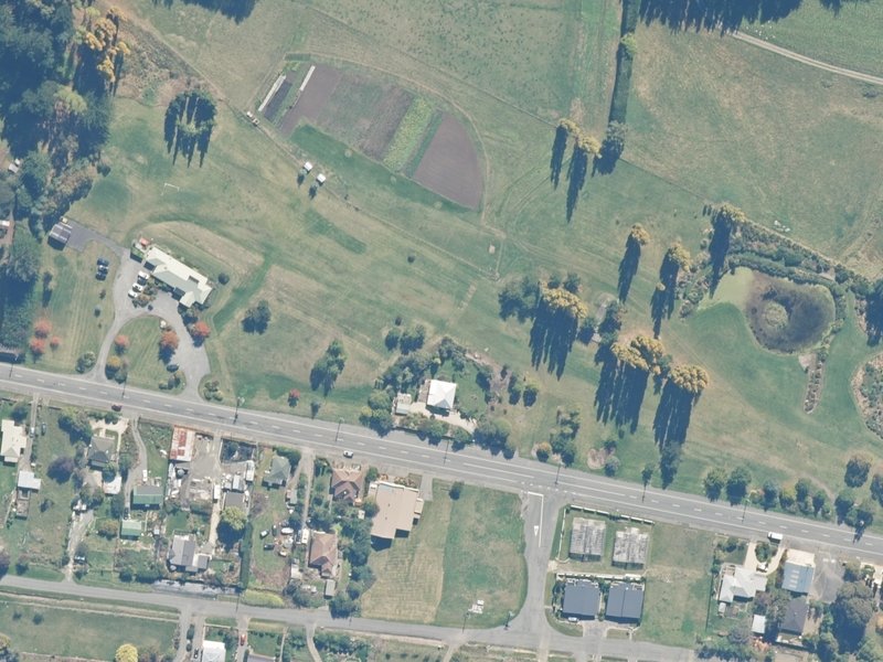 aerial view of Waikari Village Green and the ground around it