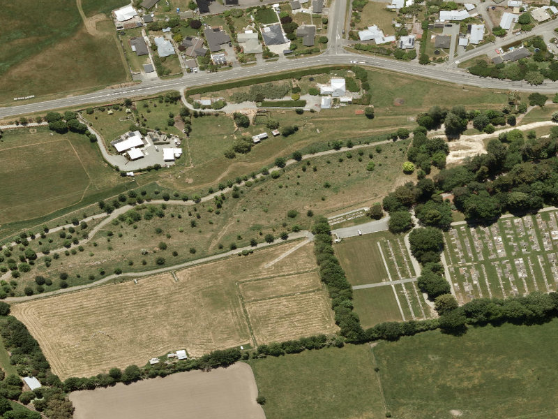 aerial view of Pleasant Point Plantation and the ground around it