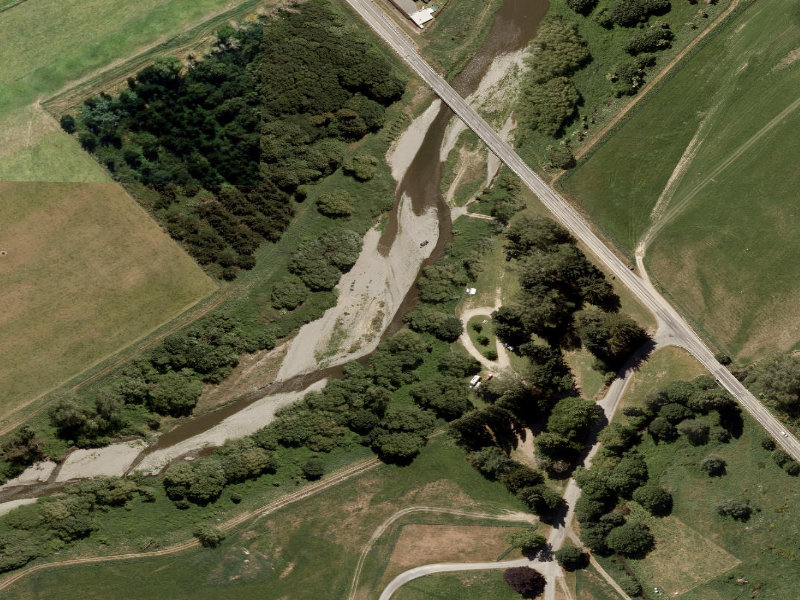 aerial view of Winchester Bridge Plantation and the ground around it