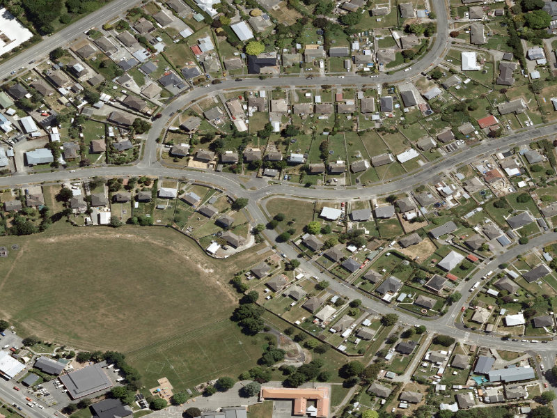 aerial view of Dunkirk / Andrew Street Park and the ground around it