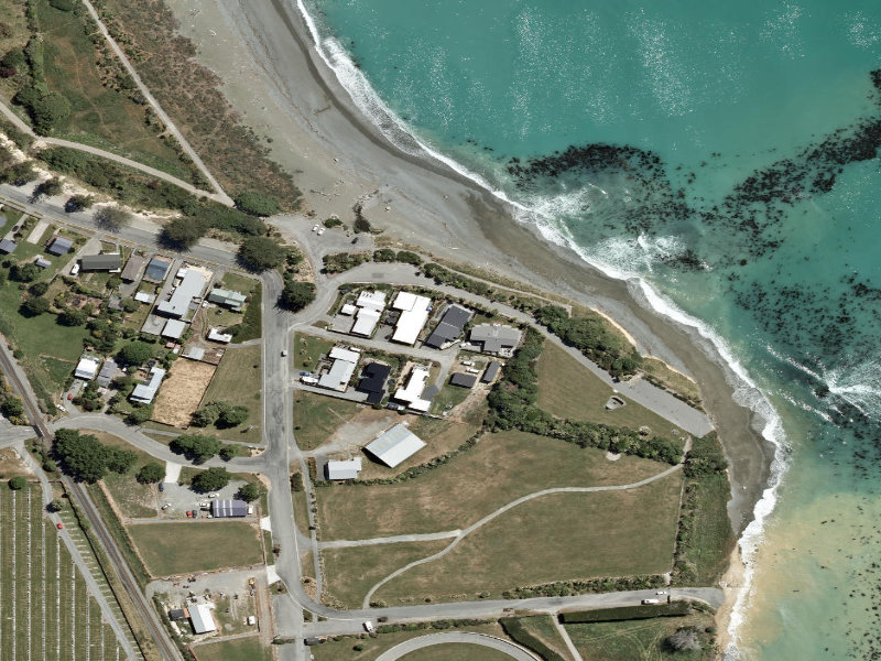 aerial view of Patiti Point Reserve and the ground around it