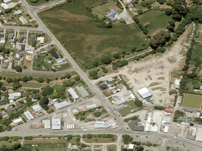 aerial view of Old Pound Site and the ground around it