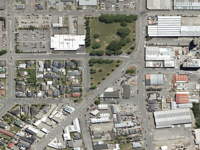 aerial view of Triangle Browne / Alexandra / William Streets and the ground around it