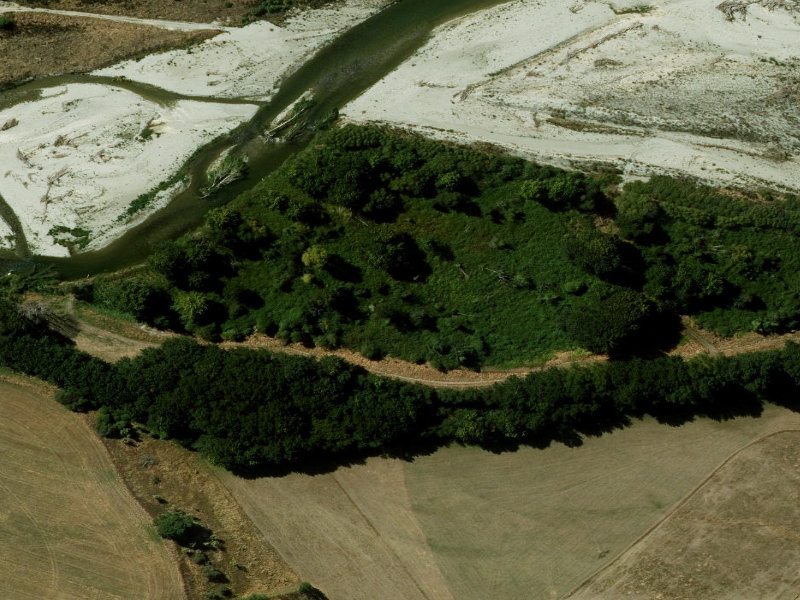 aerial view of Opihi River Esplanade and the ground around it