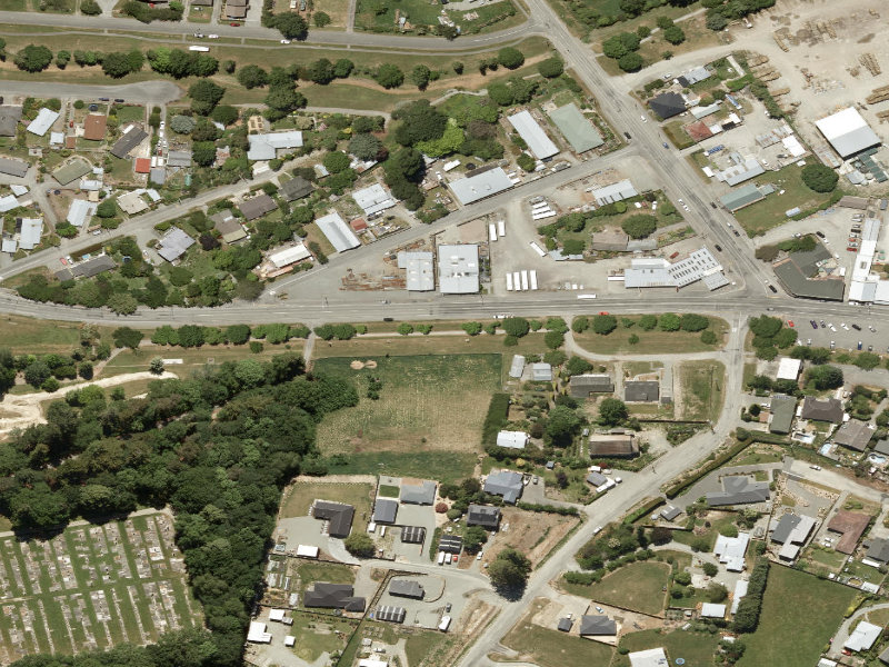 aerial view of Main Road Pleasant Point By Cemetery and the ground around it
