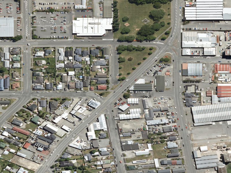 aerial view of Alexandra Street Rose Bed and the ground around it