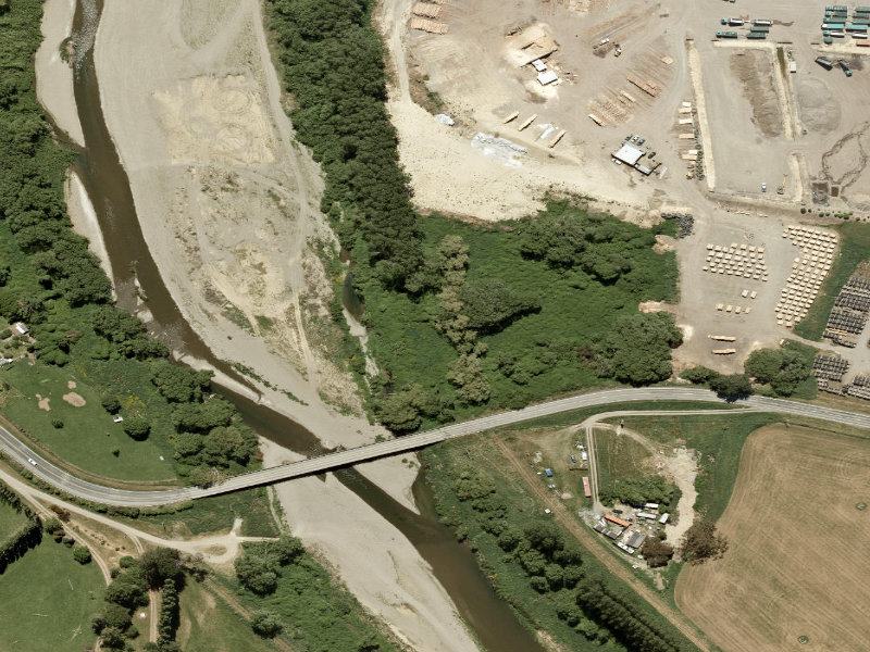 aerial view of Manse Bridge and the ground around it