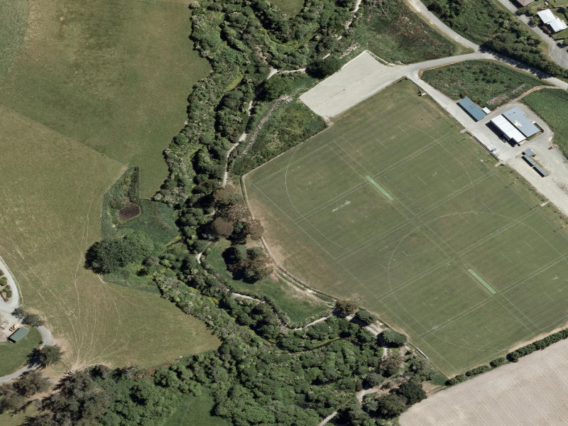 aerial view of Otipua Creek Walkway and the ground around it