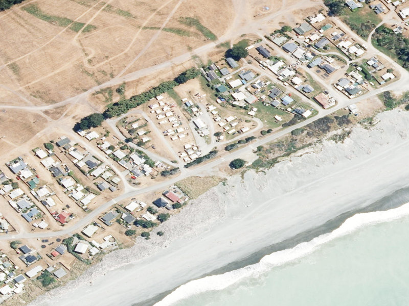 aerial view of Rangitata Huts and the ground around it