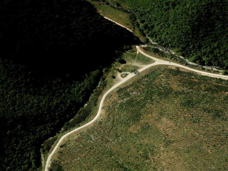 aerial view of Te Moana Campsite and the ground around it