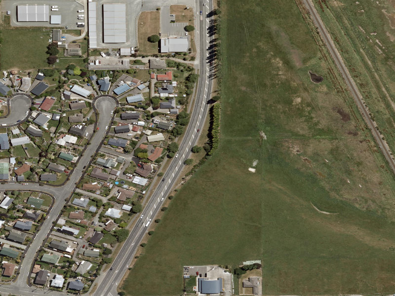 aerial view of Timaru City Entrance Nth and the ground around it