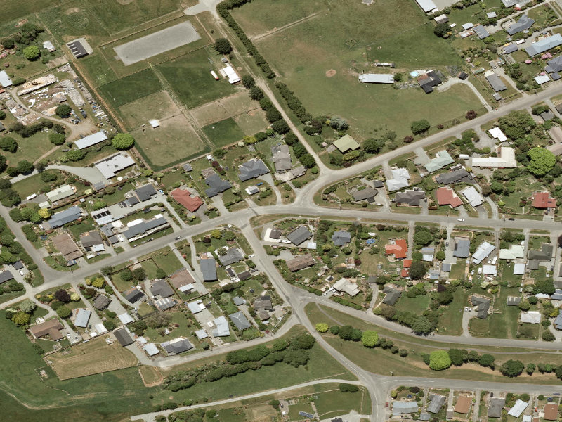 aerial view of Totara / Matai and the ground around it