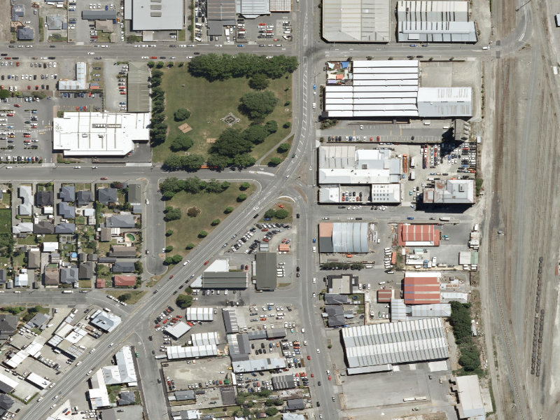 aerial view of Triangle Browne / Alexandra / William Streets and the ground around it