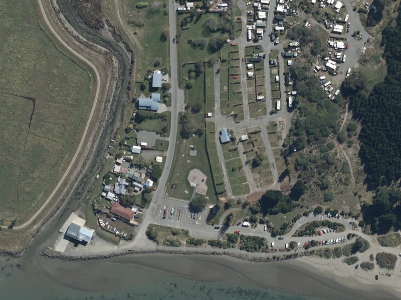 aerial view of Kairaki Reserve and the ground around it