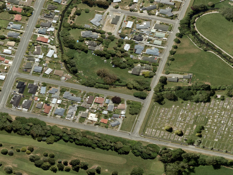 aerial view of Owen Street and the ground around it