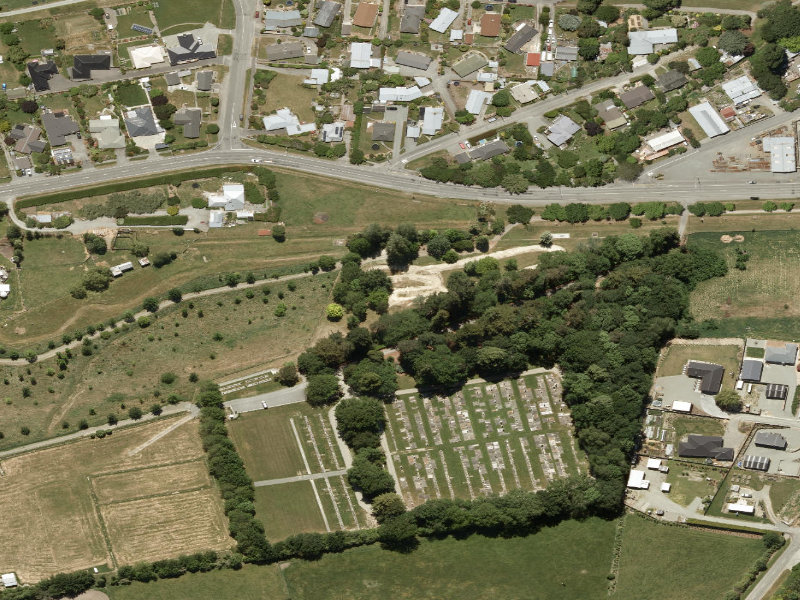 aerial view of Pleasant Point Bmx Track and the ground around it