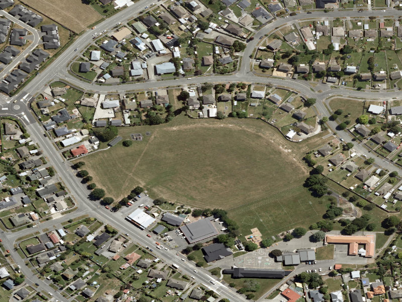 aerial view of Marchwiel Park and the ground around it