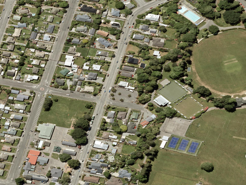 aerial view of Carpark For Bowling Club Wright Street and the ground around it