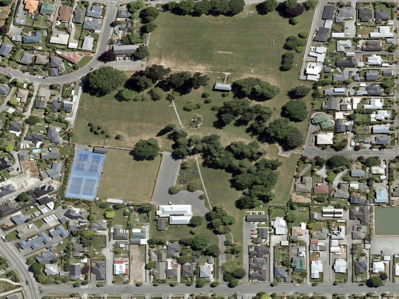 aerial view of West End Park and the ground around it