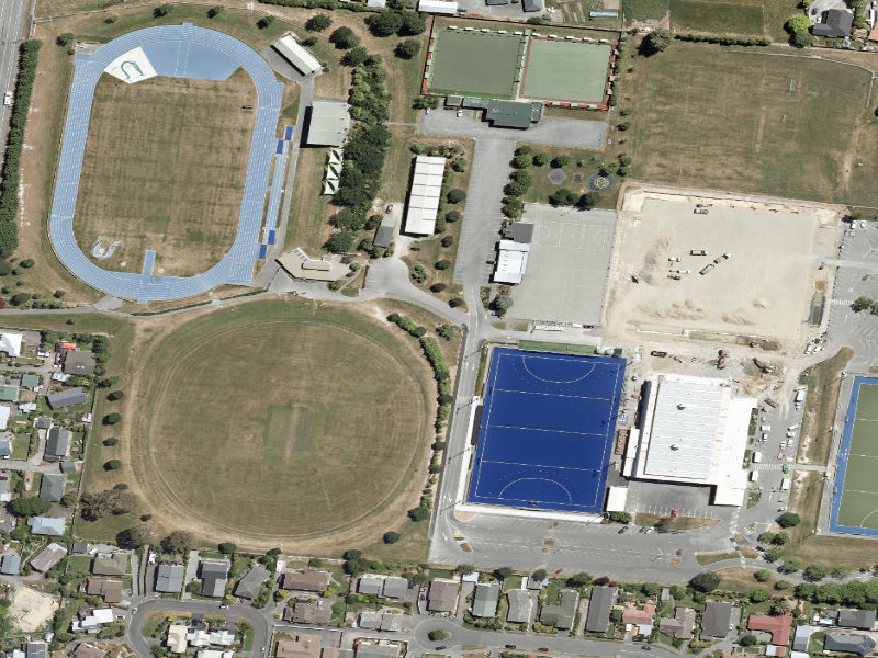 aerial view of Aorangi Park and the ground around it
