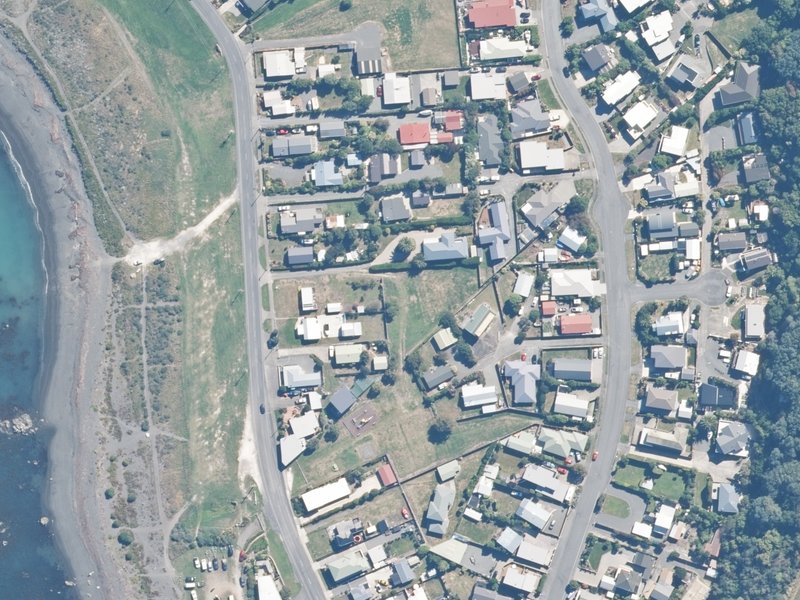 aerial view of Reserve, Kaikoura and the ground around it