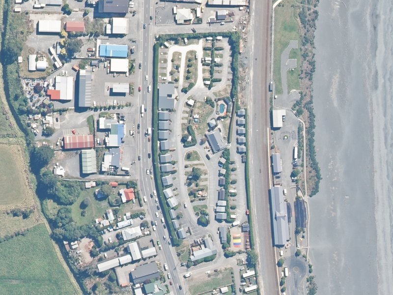 aerial view of Reserve, Kaikoura and the ground around it