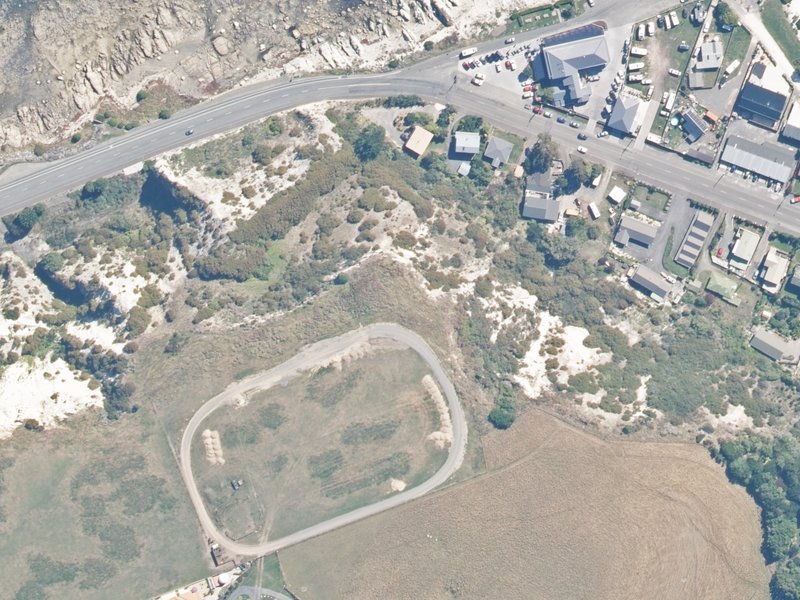 aerial view of Reserve, Kaikoura and the ground around it
