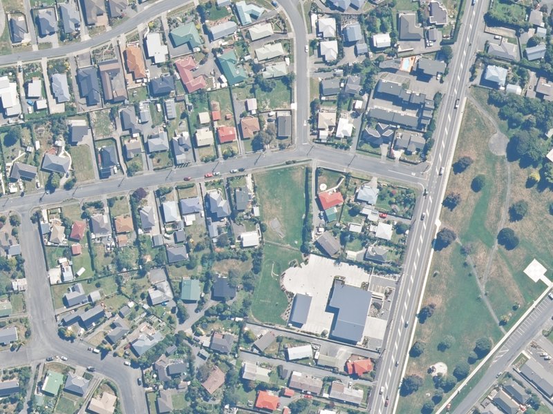 aerial view of Reserve, Kaikoura and the ground around it