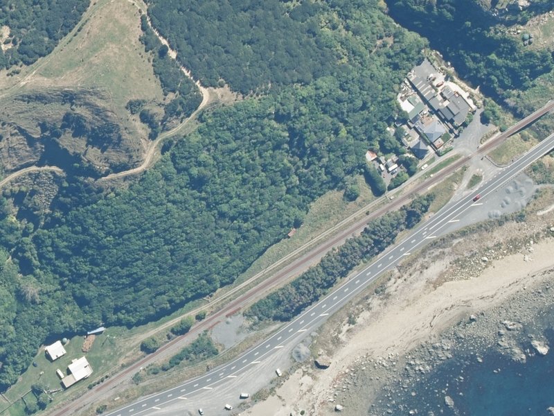aerial view of Reserve, Kaikoura and the ground around it