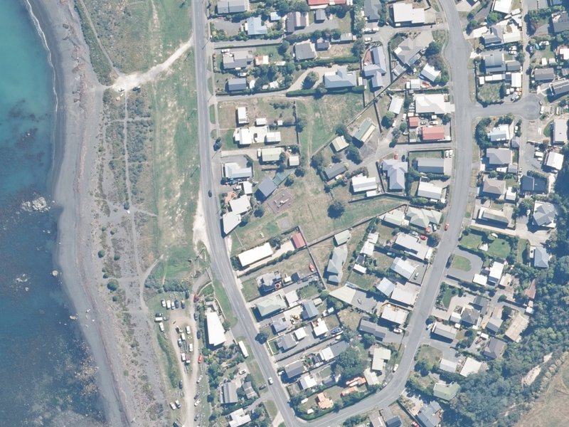 aerial view of Reserve, Kaikoura and the ground around it