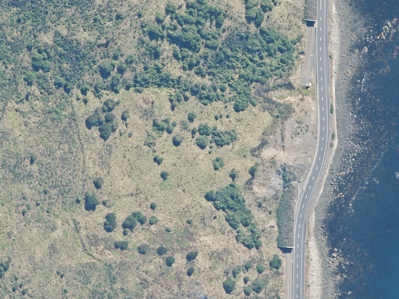aerial view of Reserve, Kaikoura and the ground around it