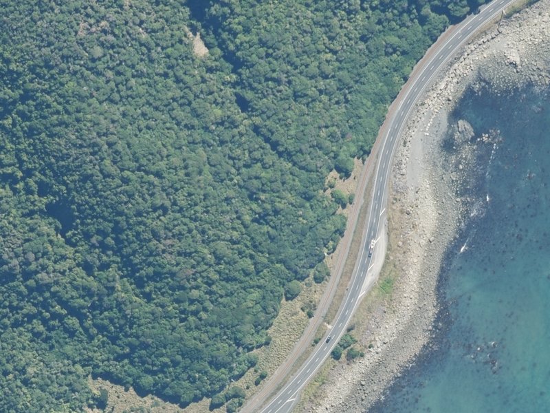 aerial view of Reserve, Kaikoura and the ground around it